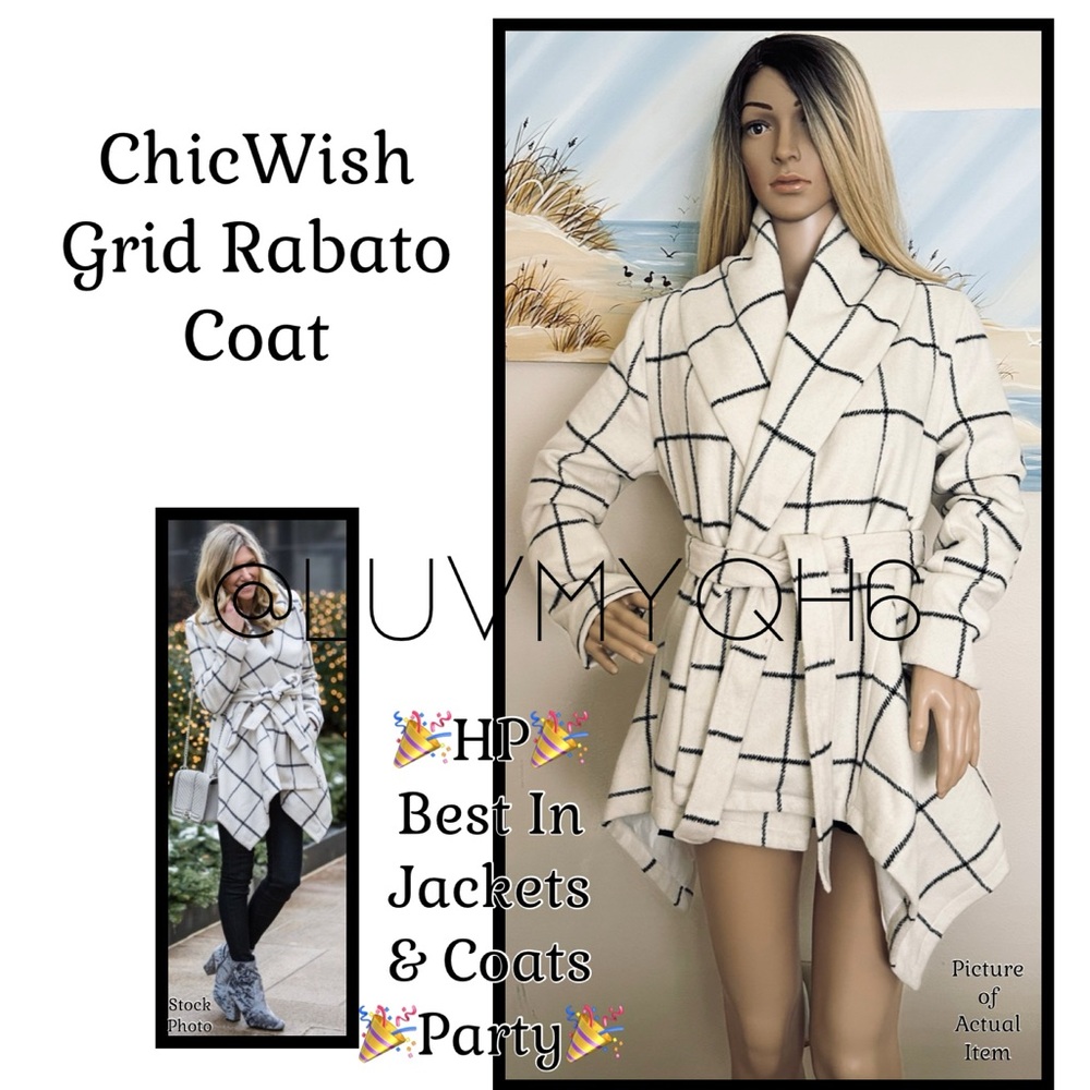 Chicwish Grid Rabato Coat🎉HP🎉 - Picture 1 of 4